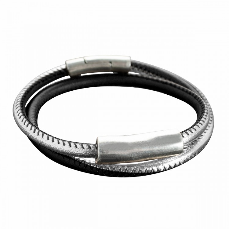 Bracelet CHIMANY, col. argento/ nero, Gr. M/L