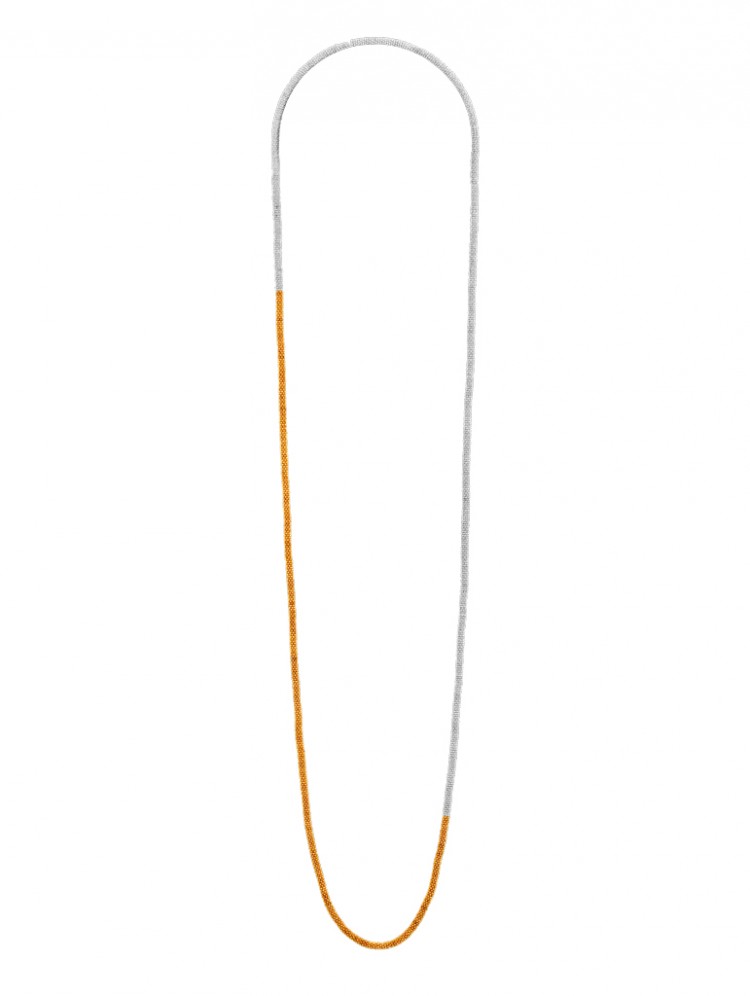 Collier WALLABY, col. arancio/ bianco long 105 cm