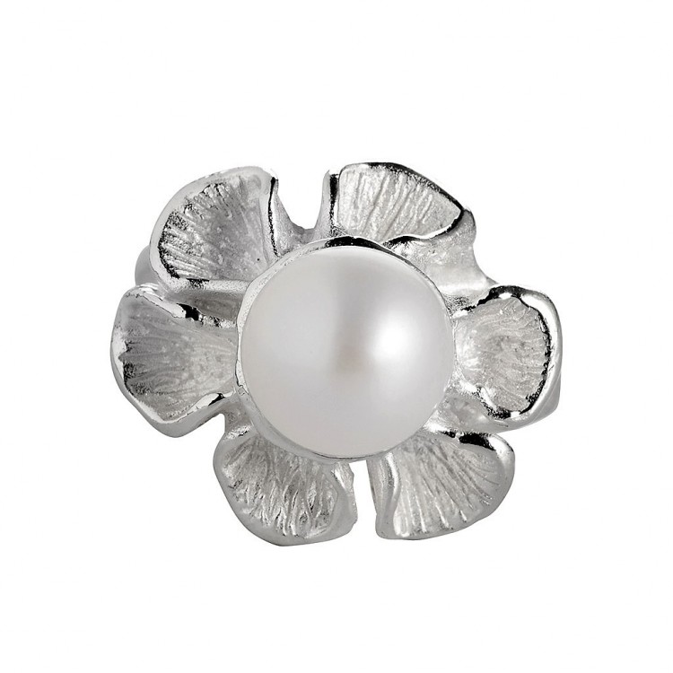 Ring FLORA silver with pearl