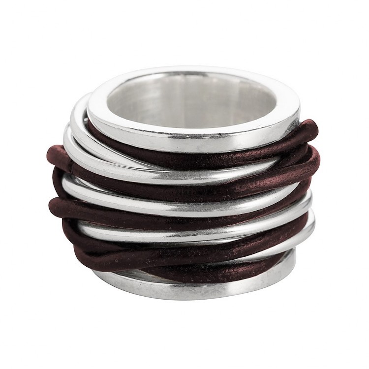 Ring TANUJ002, silver leather moro, size 62
