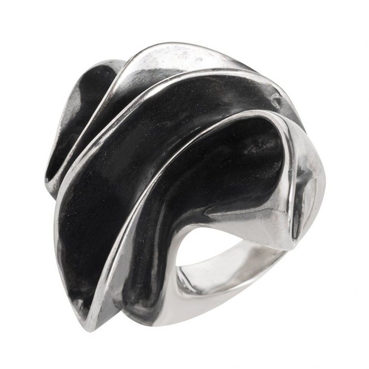 Ring TANUJ008 large, silver oxydized