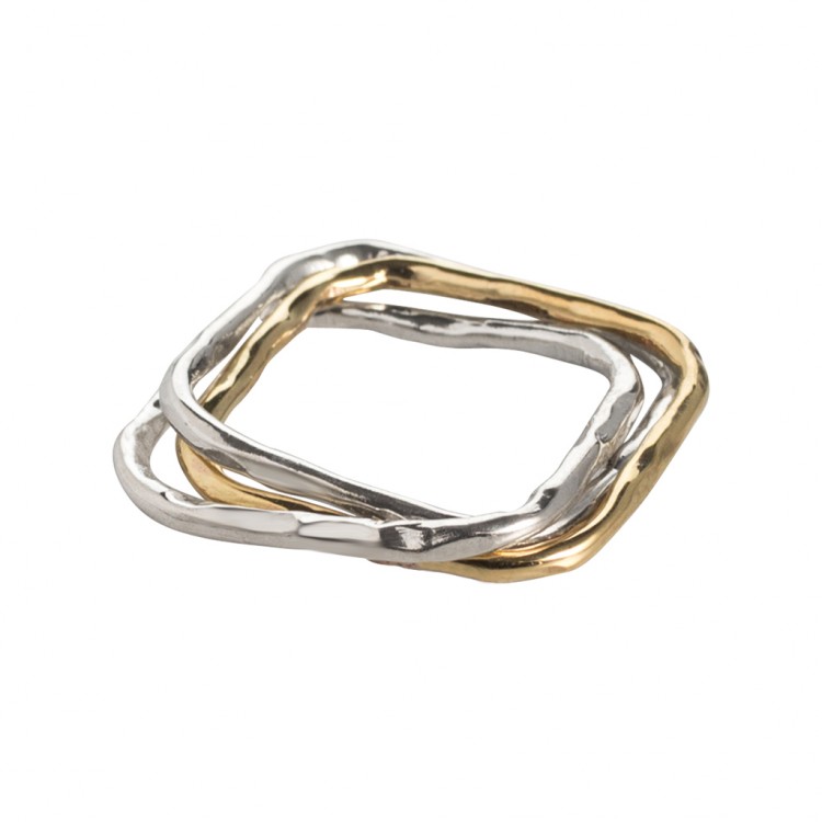 Ring TANUJ023, silver part. gold plated
