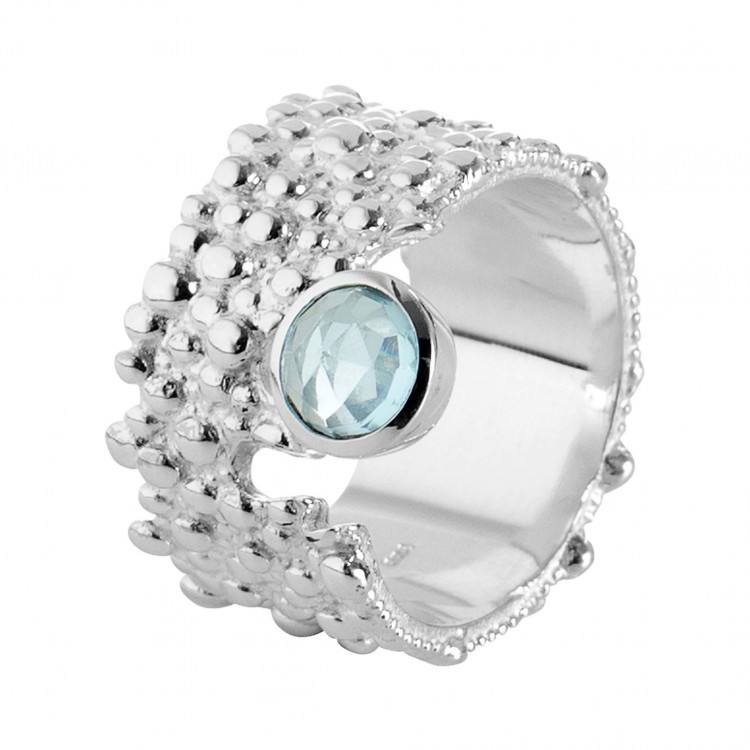 Ring T056, Silber 925°°°, Blautopas Preis