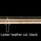 String, Leather, D 3mm, L 40 cm, col. nero