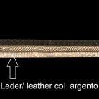 String, Leather, D 3mm, L 80 cm, col. argento