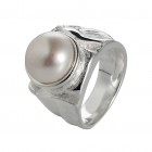 Ring SARAH, silver with pearl size 54
