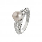 Ring LILITH, silver with pearl size 54