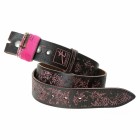Belt FIORI, col. TESTA di MORO/pink, 80 cm