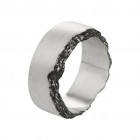 Ring TANUJ034, Silber satin/ schwarz Gr.62
