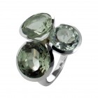 Ring T054, silver 925°°°, green amethyst